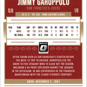 2018 Optic Football #86 Jimmy Garoppolo San Francisco 49ers Official Donruss NFL Card made by Panini