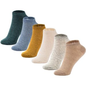 magiarte womens ankle socks soft pure cotton low cut athletic casual mutil color no show socks for women 6-pack (color#00m)