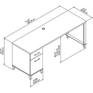 Bush Furniture Somerset 72W Office Desk with Drawers in Hansen Cherry