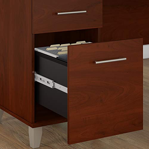 Bush Furniture Somerset 72W Office Desk with Drawers in Hansen Cherry