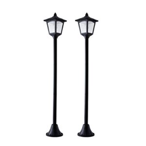 42 inches mini street post outdoor garden solar lamp post light lawn - adjustable (2 pack)