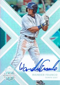 2018 panini elite extra edition baseball #67 wander franco certified autograph pre-rookie card