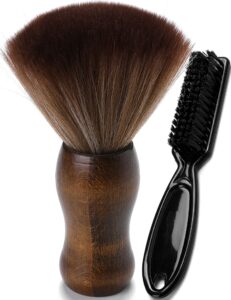 barber neck duster brush - borogo professional barber large hair cutting cleaning hairbrush styling tool (neck brush+black brush)