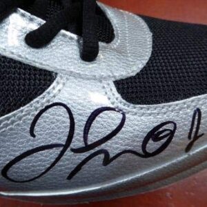 Sports Memorabilia Floyd Mayweather Jr. Autographed Reebok Silver Boxing Shoes Beckett BAS Stock #121801 - Autographed Boxing Equipment