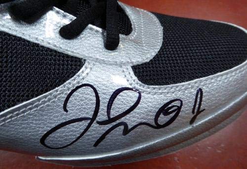 Sports Memorabilia Floyd Mayweather Jr. Autographed Reebok Silver Boxing Shoes Beckett BAS Stock #121801 - Autographed Boxing Equipment