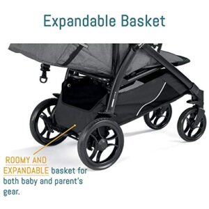 Peg Perego Booklet 50 Travel System - Includes Booklet 50 Baby Stroller and The Primo Viaggio 4-35 Infant Car Seat - Made in Italy - Atmosphere (Grey)