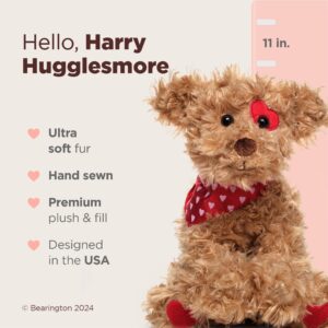 Bearington Harry Hugglesmore The Valentine's Day Stuffed Animal, 11 Inch Brown Puppy Stuffed Animal, Ideal for Valentine's Day Gifts