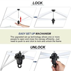 VINGLI 10x20 Pop Up Canopy with Sidewalls Wheeled Bag Pop Up Screen Tent Camping Gazebo Screened in Canopy for Camping Canopy Tent with Netting (White)