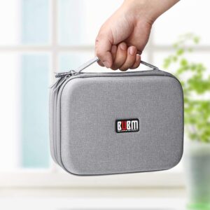 BUBM Electronic Organizer, Hard Shell Travel Gadget Case with Handle for Cables,Power Bank and More, Fit for iPad Mini