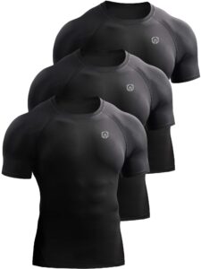 neleus men's 3 pack compression baselayer athletic workout t shirts,5022,black,black,black,us l,eu xl