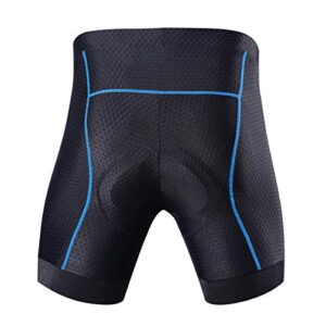 Souke Sports Men's Cycling Underwear Shorts 4D Padded Bike Bicycle MTB Liner Shorts with Anti-Slip Leg Grips(Blue, X-Large)