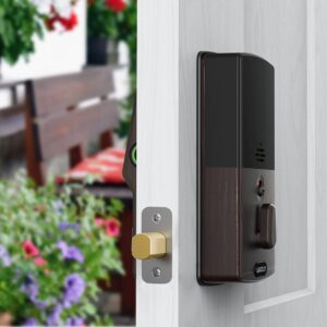 Lockly Secure Plus Deadbolt | Bluetooth Digital Door Lock, Fingerprint Scanner, Touchscreen Keypad, App Control, Auto Lock, Keyless Entry Door Lock (PGD728FMB, Venetian Bronze)