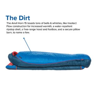 Big Agnes Anvil Horn (650 DownTek) Sleeping Bag, 15 Degree, Wide Long, Left Zip