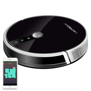 liectroux c30b robotic vacuum cleaner 2d map navigation, 3000pa suction, smart memory, map shown on wifi app, 350ml electric water tank, wet mopping