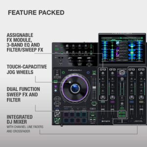 Denon DJ PRIME 4 - 4 Deck Standalone Smart DJ Console / Serato DJ Controller with Built In 4 Channel Digital Mixer and 10-Inch Touchscreen