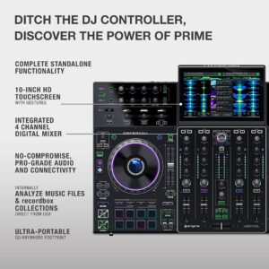 Denon DJ PRIME 4 - 4 Deck Standalone Smart DJ Console / Serato DJ Controller with Built In 4 Channel Digital Mixer and 10-Inch Touchscreen