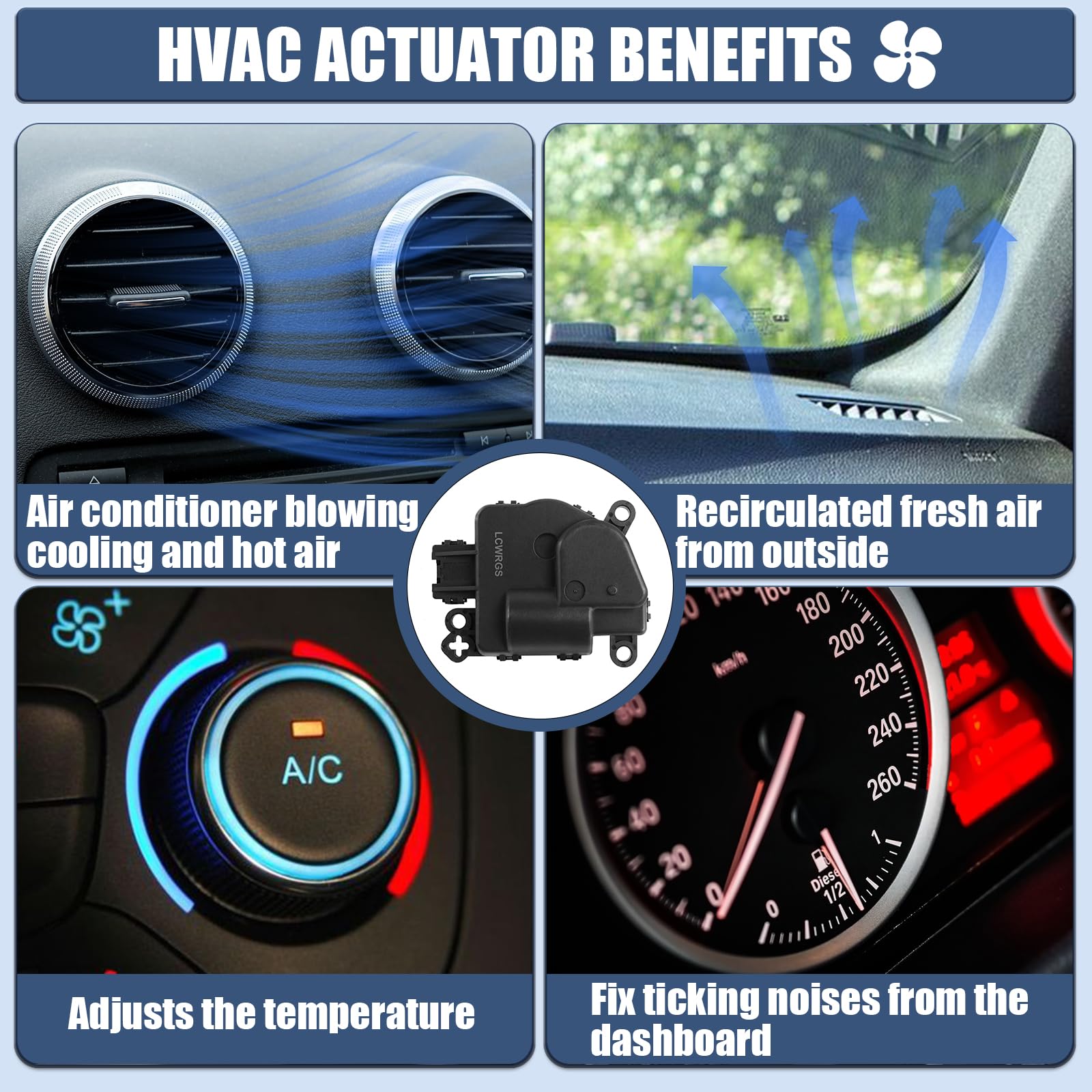 LCWRGS 604-970 HVAC Blend Door Actuator Compatible with Nissan Titan 2004-2015, Nissan Armada 2007-2015, Nissan Quest 2004-2009, Replace OE# 27743ZP00A