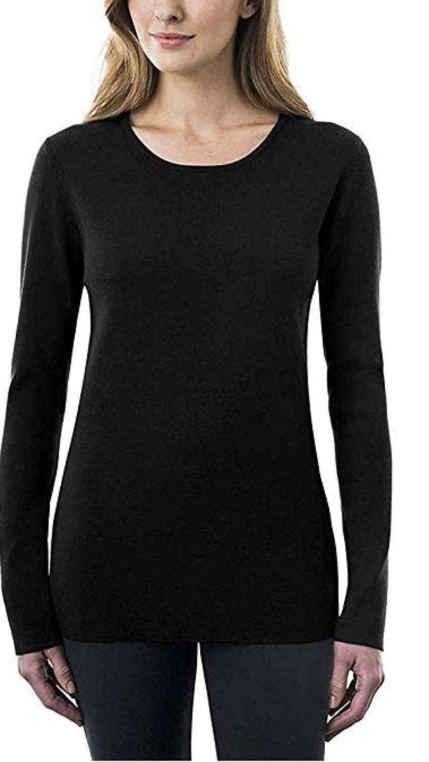 Kirkland Signature Ladies’ Crewneck Sweater (Black, X-Large)