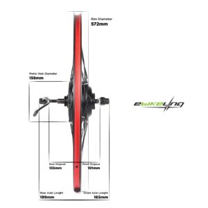 EBIKELING Waterproof Ebike Conversion Kit for Electric Bike 26" Front or Rear Wheel Electric Bicycle Hub Motor Kit, 500W, Front/LCD/Thumb