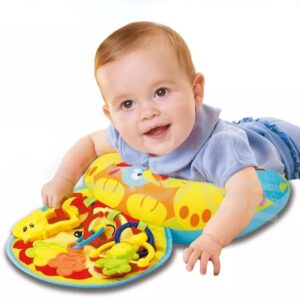 chanys tummy time toys & pillow set adorable essentials for babies 0-6 months - perfect baby play mat for boys and girls