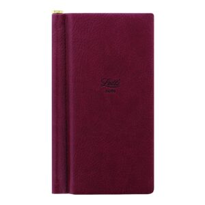 letts note origins collection slim pocket size notebook with gold pen, ruled, 240 pages, cream paper, 5.75" x 2.75", chocolate (b090013)