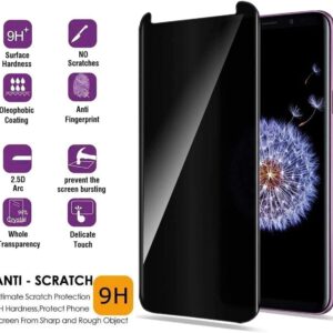 [2-Pack] SUKER Galaxy S9 Privacy Tempered Glass Anti-Spy Screen Protector [3D Curved] [Case Friendly] [9H Hardness] for Samsung Galaxy S9 (5.8"), Anti-Scratch, Bubble Free