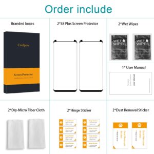 【2-PACK】Coolpow Designed for Samsung Galaxy S8 Plus Screen Protector Case Friendly, Anti-Bubble, 3D Curved, Samsung S8 Plus Screen Protector S8+Tempered Glass cell Phone Film【NOTE:not for S8 & NOTE 8】