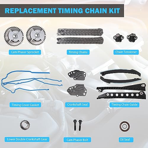 5.4 Timing Chain Kit Cam Phaser Repair Kit for 2005-2014 Ford F-150, F-250, F-350, Expedition, Lincoln Navigator, Mark LT 5.4L Triton Cam Phaser Repair Kit