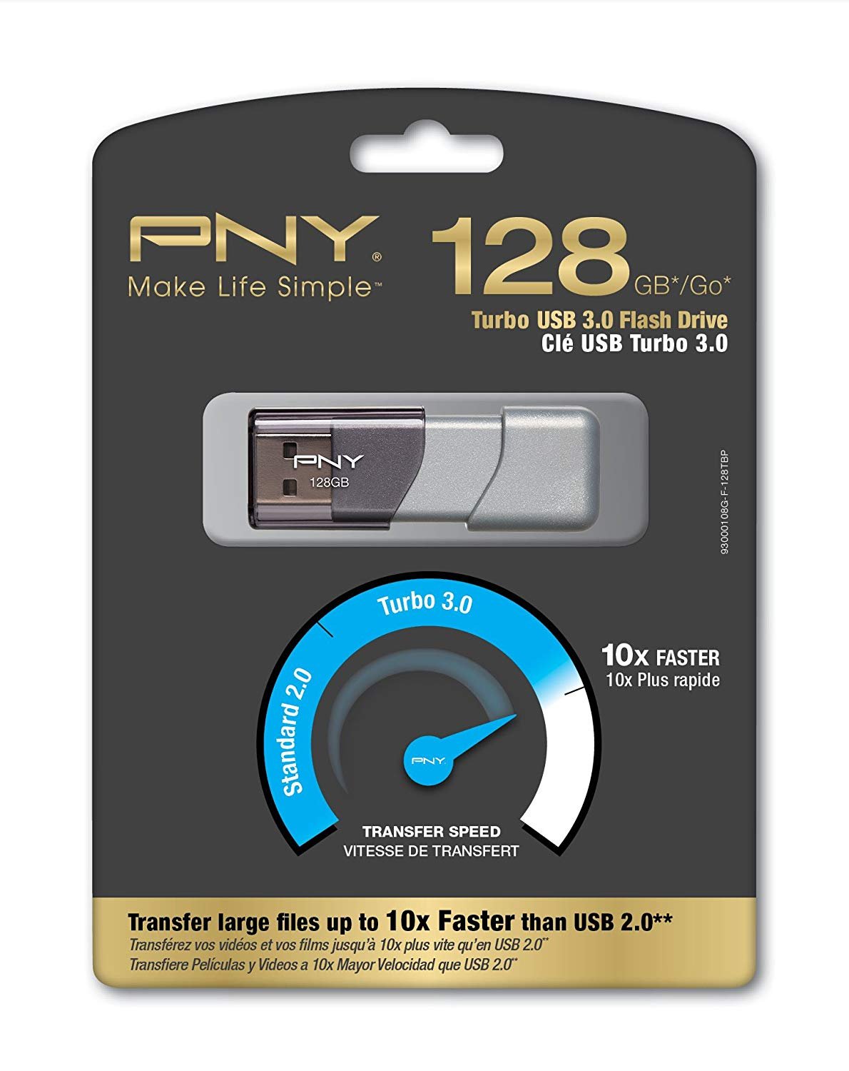 PNY USB 3.0 Flash Drive Elite Turbo Attache 3 Two Pack Bundle with (1) Everything But Stromboli Lanyard (2 Pack) 128GB, Gray