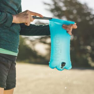 HydraPak Velocity (1.5L Hydration Reservoir) - Slim-Profile Water Bladder/Reservoir – Self-Sealing Bite Valve, Leak Proof, Fully Reversible and Dishwasher Safe, Old Blue