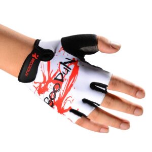 UPANBIKE Cycling Gloves Bike Gloves Half Finger Biking Gloves for Men Women Road Bike MTB Bicycle Gloves Breathable for Cycling Workout Gym Training Outdoor Sports(Large,White)