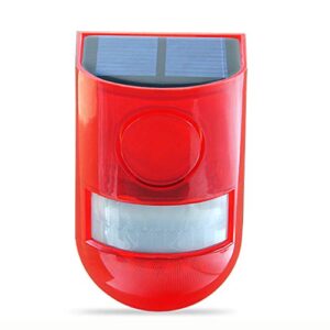 SZYOUMY Solar Powered Sound Alarm Strobe Light Flashing 6LED Motion Detector Security Alarm System 129dB Loud Siren for Home Villa Farm Hacienda Outdoor Yard Day and Night Mode(IP65 Waterproof)