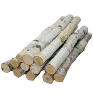 wilson decorative white birch logs, natural bark wood home décor (set of 12) - 15.5"-17.5" in length 1"-1.5" dia.