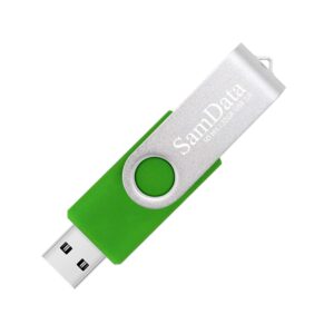 SamData USB 2.0 Flash Drive 32GB, 3 Pack Thumb Drive Swivel Memory Stick External Storage (3 Colors: Blue Green Red)