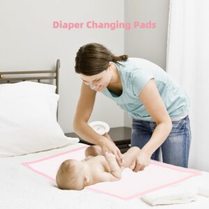 Nihao Honey Disposable Changing Pad for Baby, 20 Pack Portable Diaper Changing Pad Liner Baby Changing Pad Waterproof Underpads (Pink, 13x18 Inch)