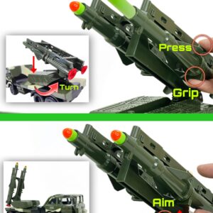 Big Daddy Military Missile Transport Army Truck Anti Aircraft Twin Missile Jungle Camouflage Toy Truck