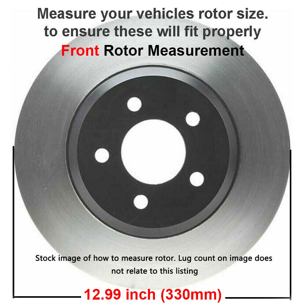 Detroit Axle - Brake Kit for Chrysler Town & Country Dodge Grand Caravan Journey Volkswagen Routan Disc Brake Rotors Replacement Ceramic Brakes Pads 12.99'' inch Front and 12.91'' inch Rear Rotors