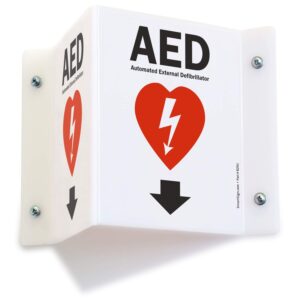 smartsign "aed" projecting sign | 5" x 6" acrylic