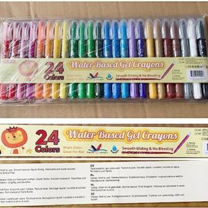 Shuttle Art 24 Colors Gel Crayons for Toddlers, Non-Toxic Twistable Crayons Set for Kids Children Coloring, Crayon-Pastel-Watercolor Effect, Ideal for Paper