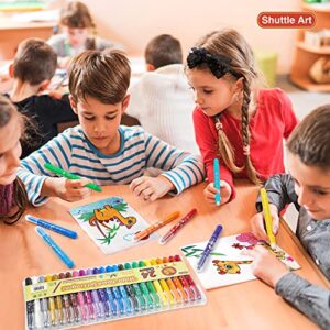 Shuttle Art 24 Colors Gel Crayons for Toddlers, Non-Toxic Twistable Crayons Set for Kids Children Coloring, Crayon-Pastel-Watercolor Effect, Ideal for Paper