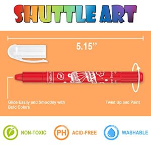 Shuttle Art 24 Colors Gel Crayons for Toddlers, Non-Toxic Twistable Crayons Set for Kids Children Coloring, Crayon-Pastel-Watercolor Effect, Ideal for Paper