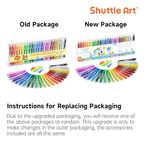 Shuttle Art 24 Colors Gel Crayons for Toddlers, Non-Toxic Twistable Crayons Set for Kids Children Coloring, Crayon-Pastel-Watercolor Effect, Ideal for Paper