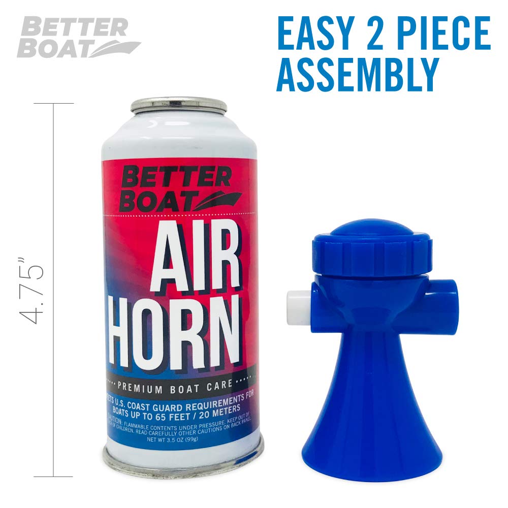 Air Horn Can for Boating & Safety Very Loud Canned Boat Accessories | Hand Held Fog Marine Air Horn for Boat Can Blow Horn or Mini Small Air Horn Can Compressed Horn Refills (3.5 oz With Horn)