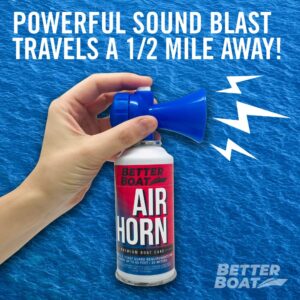 Air Horn Can for Boating & Safety Very Loud Canned Boat Accessories | Hand Held Fog Marine Air Horn for Boat Can Blow Horn or Mini Small Air Horn Can Compressed Horn Refills (3.5 oz With Horn)