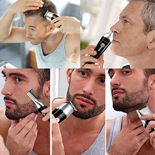 SMINIKER Professional 5 in 1 Multi-functional Waterproof Man's Grooming Kit Hair Clippers Beard Trimmer Kit Body Groomer Kit of Mustache Trimmer Nose Hair Trimmer Precision Trimmer