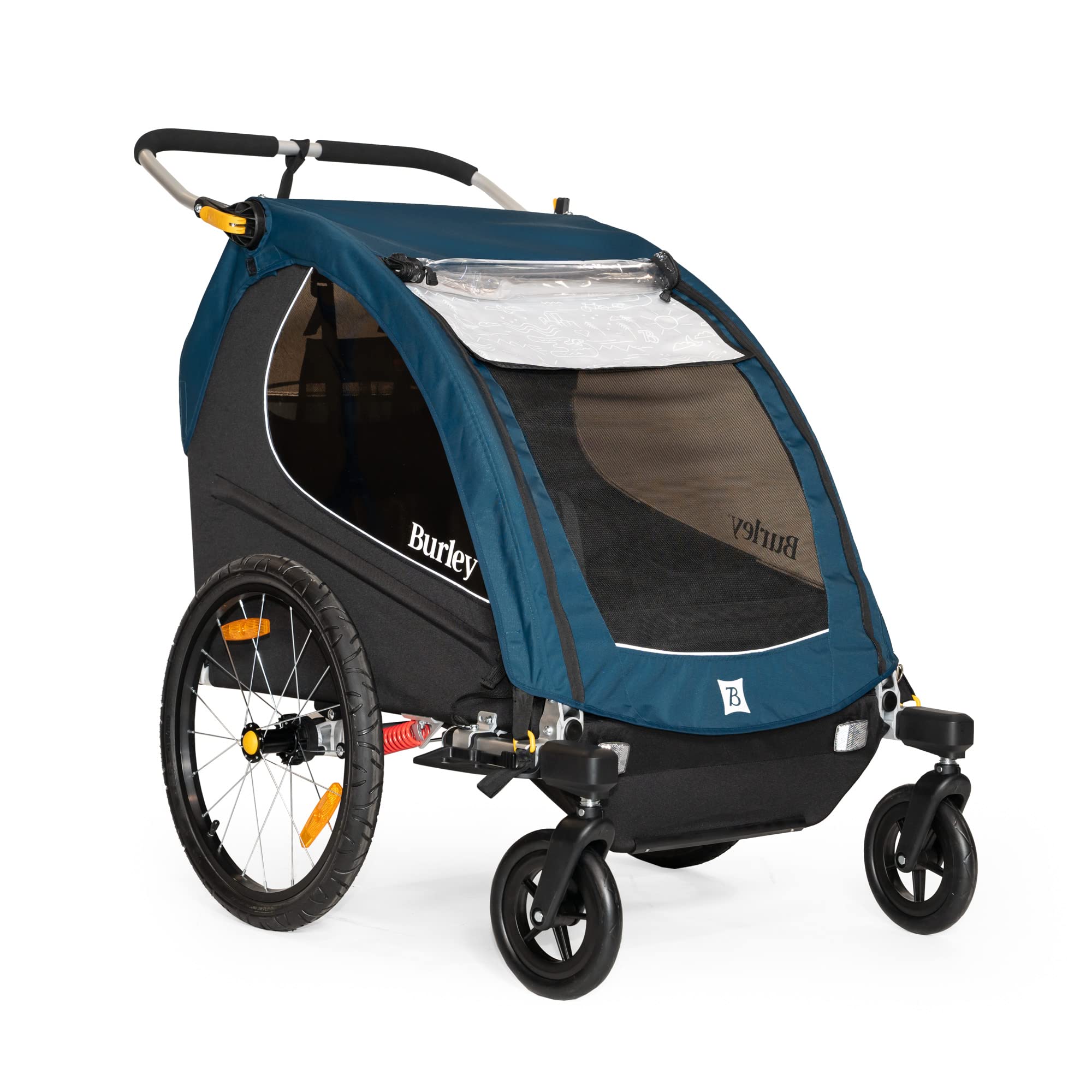 Burley Design Bike Trailer 2-Wheel Stroller Kit, Black/Silver