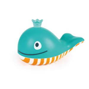 Hape Bubble Blowing Whale | Baby Squirt Toy for Bath Time Play, Blue, L: 5.7, W: 3.5, H: 3.5 inch