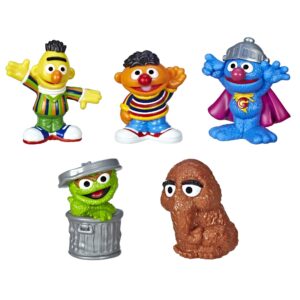 sesame street neighborhood friends includes 5 figures, 3-inches, classic collectibles pack for toddlers, great toy for kids 18 months and up