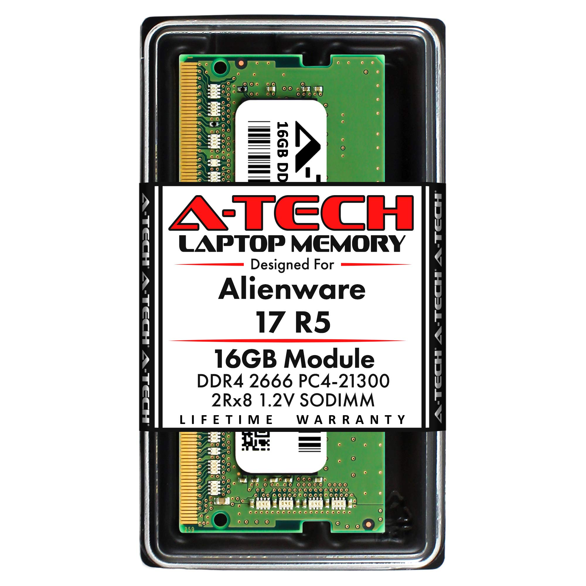 A-Tech 16GB RAM for Alienware 17 R5 Laptop | DDR4 2666MHz SODIMM PC4-21300 260-Pin CL19 1.2V Non-ECC Unbuffered Memory Upgrade Module