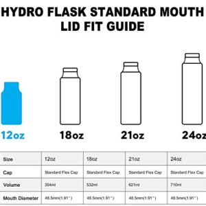 BOTTLE BOTTLE Flip Top Lid Replacement Cap for Hydro Flask 12 OZ, 18 OZ, 21 OZ, 24OZ Water Bottle Portable Carrying Loop Handle HydroFlask Lid